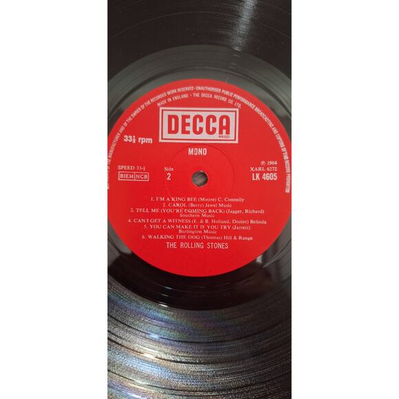 The Rolling Stones 1964 DECCA LK 4605 Mono LP – 1976 UK Press, Red Label Ex, Ex - Picture 10 of 14